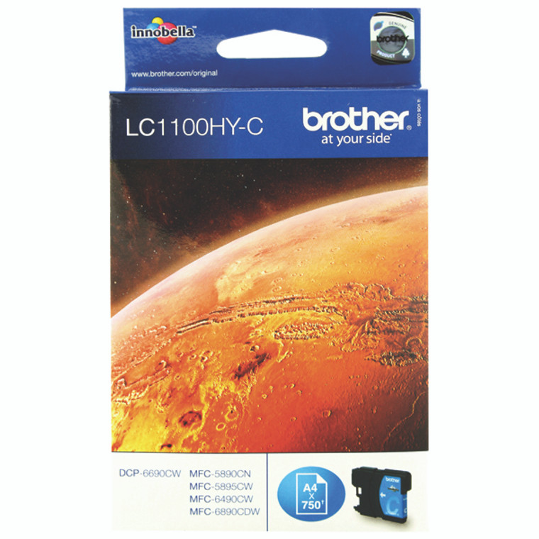 LC1100HYC Brother LC-1100 HYC Cyan Ink Cartridge High Capacity