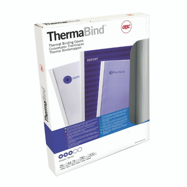 GB21919 GBC LeatherGrain Thermal Binding Covers R Blue Pack 100 IB451003