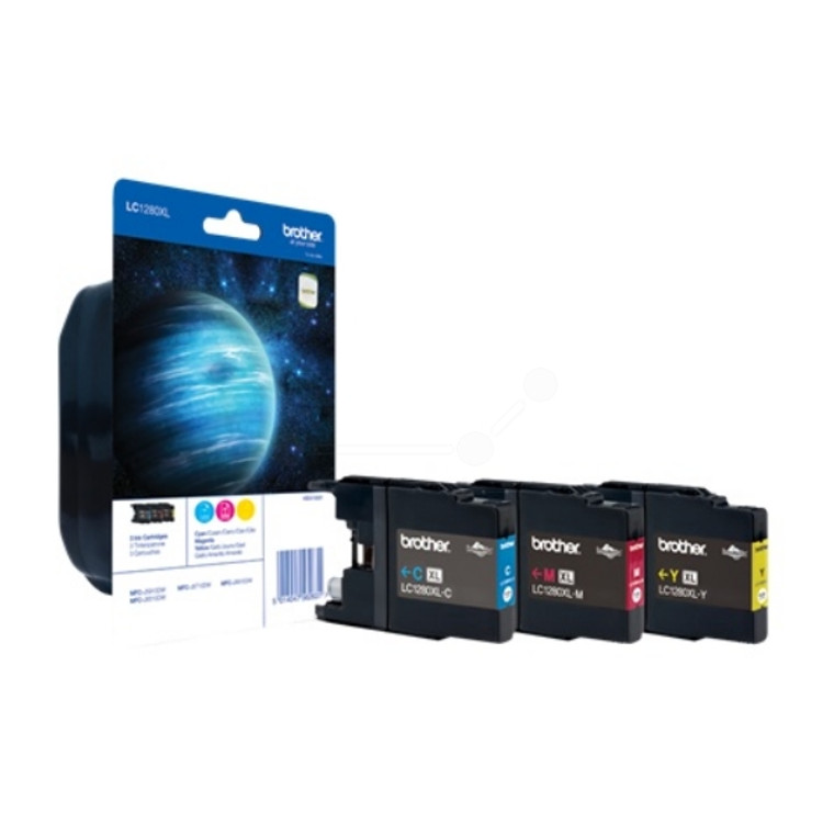 LC1280XLRBWBP Brother LC-1280 XL C M Y LC-1280XLC LC-1280XLM LC-1280XLY Multipack 3 Ink Cartridges High Capacity
