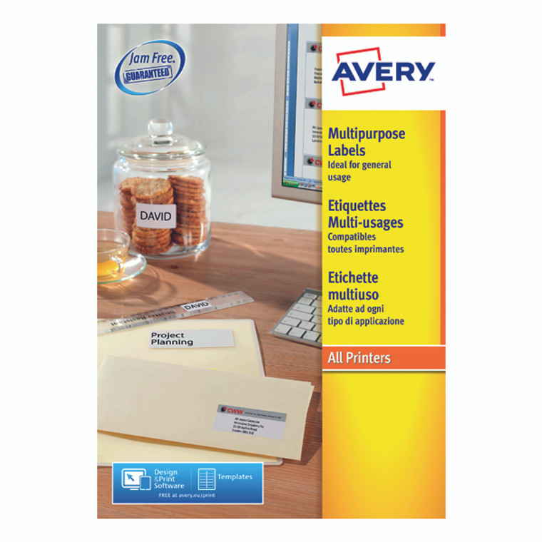 AV00111 Avery Ultragrip Multi Labels 38 1x21 2mm 65 Per Sheet White Pack 6500 3666