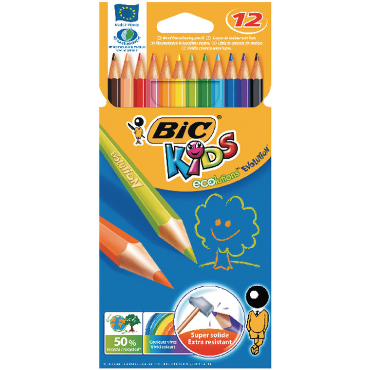 CN06096 Bic Kids Evolution Ecolutions Pencils Assorted Pack 12 829029
