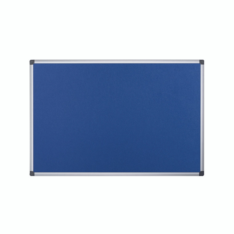 BQ35054 Bi-Office Aluminium Trim Felt Notice Board 1200x900mm Blue FA0543170