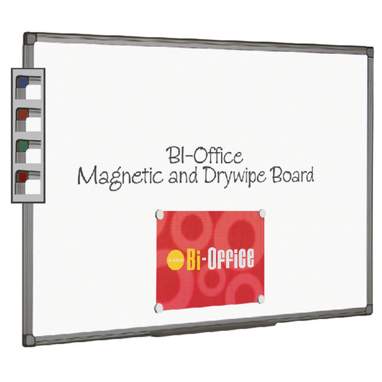 BQ46618 Bi-Office Aluminium Finish Magnetic Whiteboard 900x600mm MB0706186