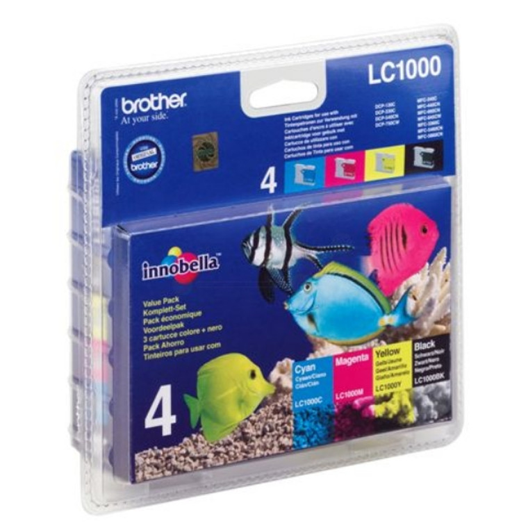 LC1000VALBP Brother LC-1000 BK C M Y LC-1000BK LC-1000C LC-1000M LC-1000Y Multipack 4 Ink Cartridges