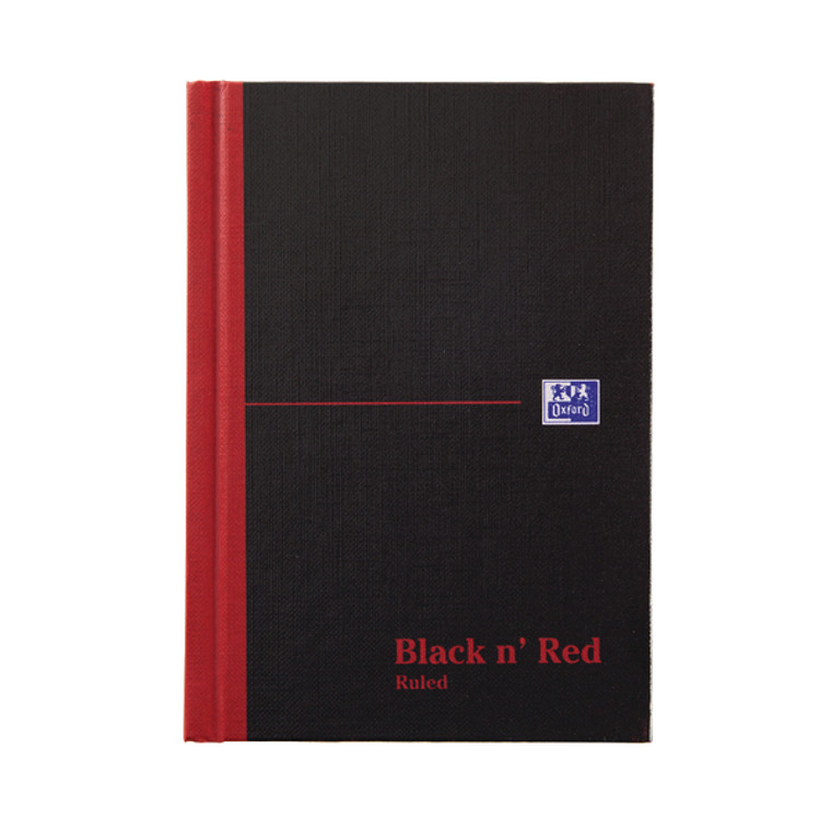 JDC66655 Black n Red Casebound Hardback Notebook 192 Pages A6 Pack 5 100080429