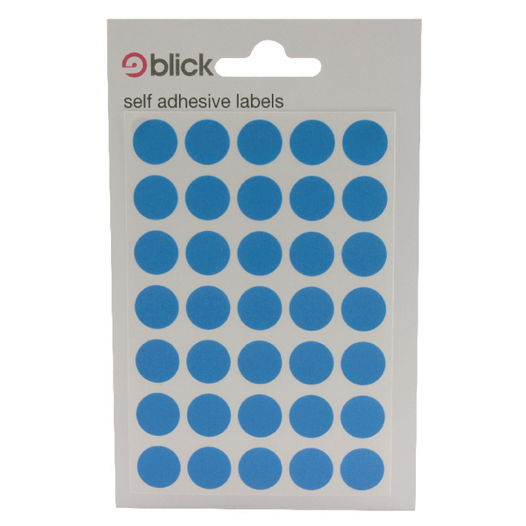 RS00395 Blick Coloured Labels in Bags Round 13mm Dia 140 Per Bag Blue Pack 2800 RS003953