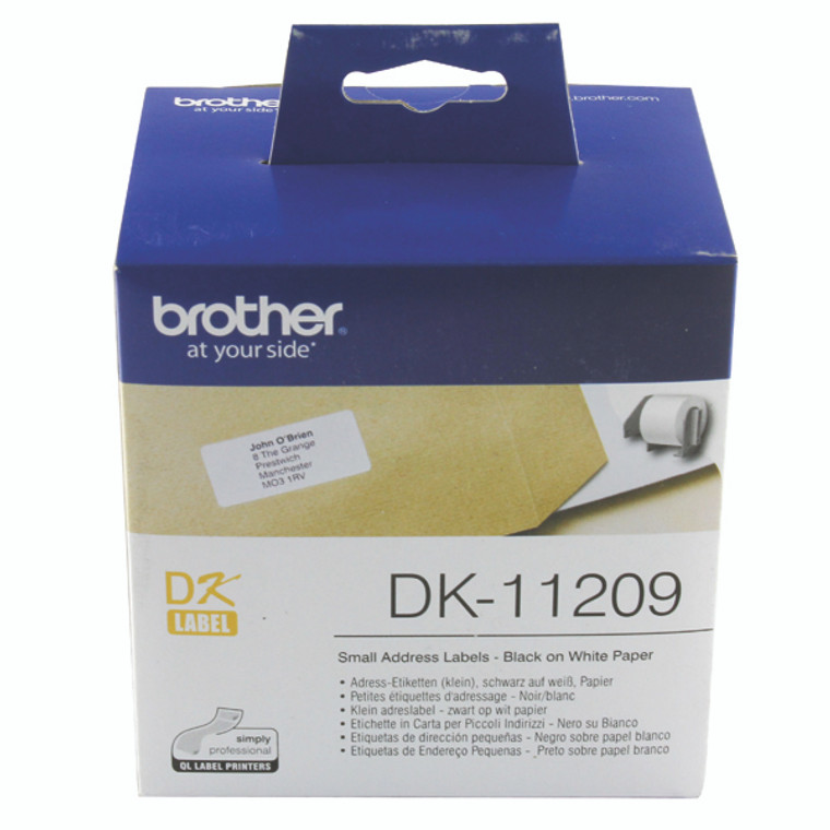 BA62990 Brother Black on White Paper Small Address Labels Pack 800 DK11209