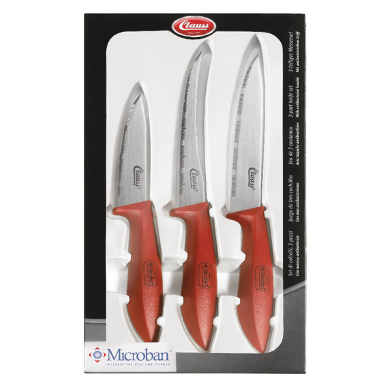 ACM80100 Clauss 3 Piece Paring Vegetable Utility Kitchen Knife Set CL-80000