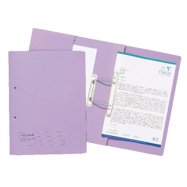 JT27214 Exacompta Guildhall Transfer Spiral Pocket File 315gsm FC Mauve Pack 25 349-MVEZ