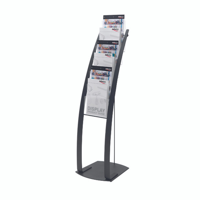 DF02732 Deflecto Six Pocket Literature Floor Stand A4 Black 693104