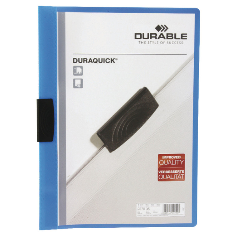 DB227006 Durable Duraquick Folder A4 Blue Pack 20 2270 06