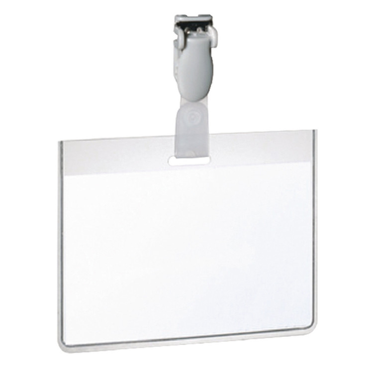 DB814319 Durable Visitor Badge with Clip 60x90mm Clear Pack 25 8143 19