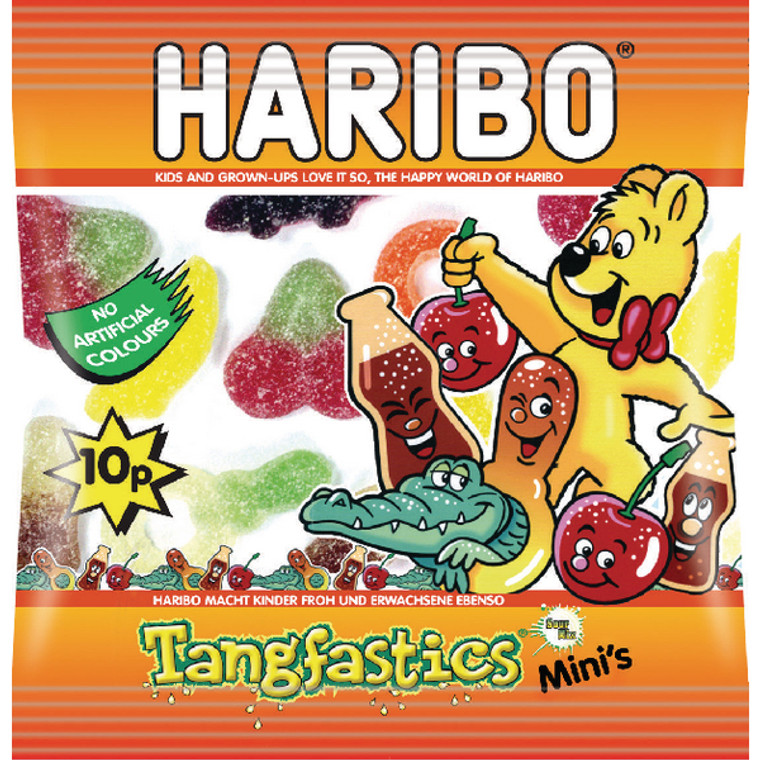 HB91191 Haribo Tangfastics Small Bag Fruity sweets with sour sugar coating Pack 100 73143