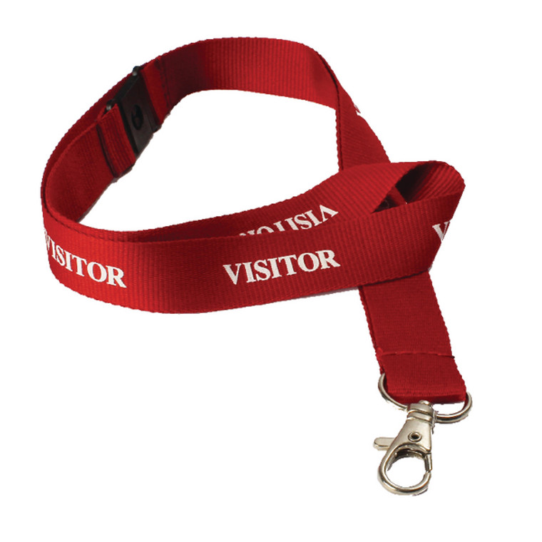 DB90918 Durable Textile Visitor Badge Necklace 20mm Red Pack 10 999107995