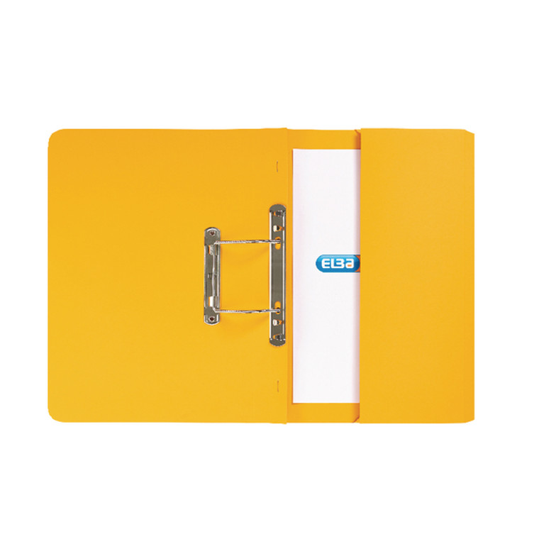 GX30119 Elba Stratford Spring Pocket File 320gsm Foolscap Yellow Pack 25 100090150
