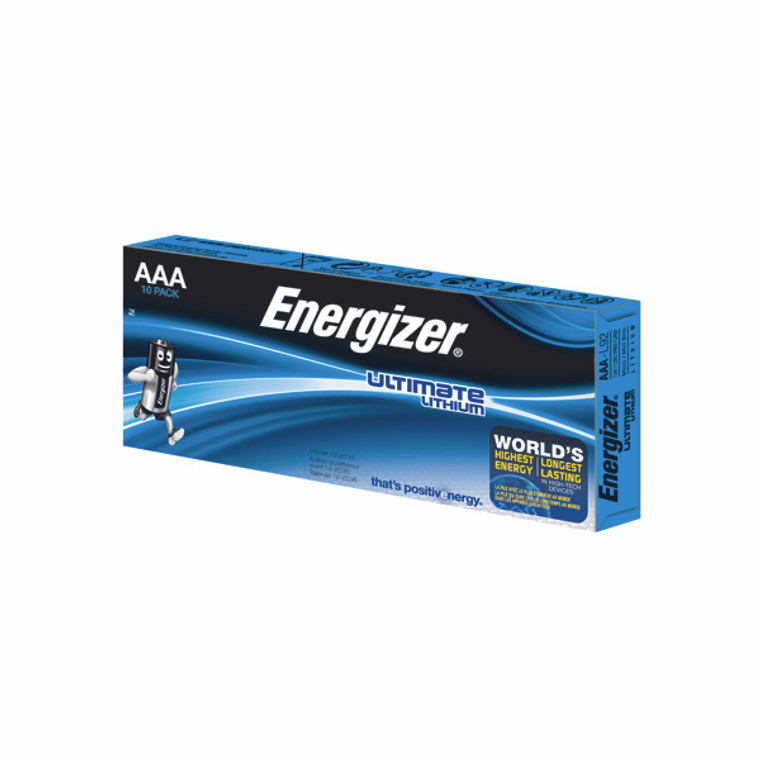 ER34353 Energizer AAA Ultimate Lithium Batteries Pack 10 634353