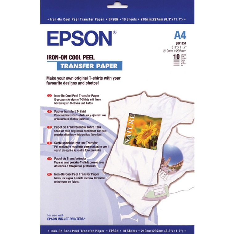 EP41001 Epson Cool Peel Iron-On Transfer Paper 10 Sheeets S041154 C13S041154