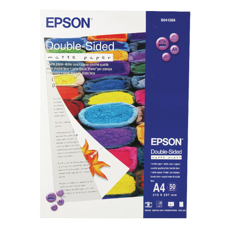 EP41569 Epson Inkjet Double-Sided Photo Paper A4 178gsm Matte Pack 50 C13S041569