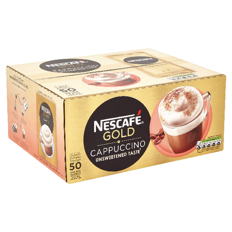 NL44473 Nescafe Gold Unsweetened Instant Cappucino Sachets Pack 50 12314883