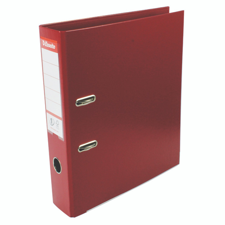 ES80694 Esselte 75mm Lever Arch File Polypropylene A4 Burgundy Pack 10 48069