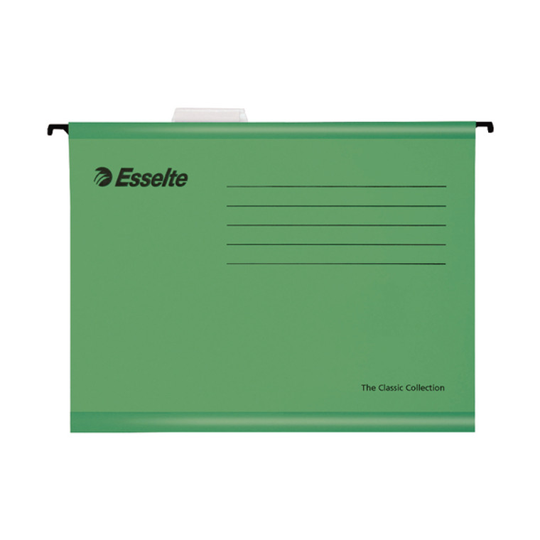 ES90337 Esselte Classic Foolscap Suspension File Green Pack 25 90337