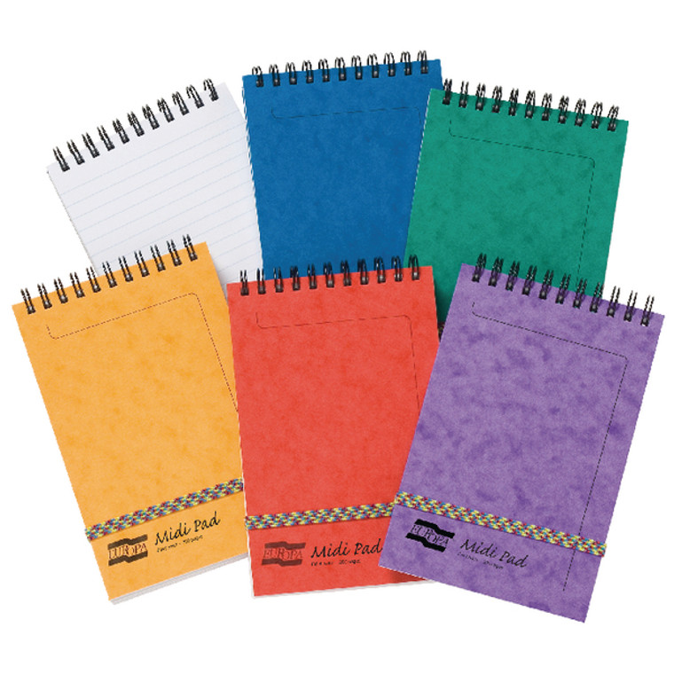 GH10202 Clairefontaine Europa Midi Notepad 152x102mm Assortment A Pack 10 4935