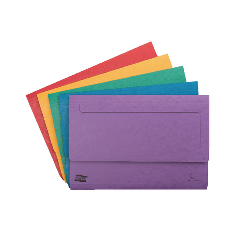 GH4790 Exacompta Europa Pocket Wallet Foolscap Assorted A Pack 25 4790