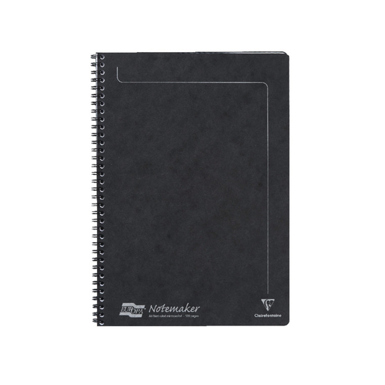 GH14862 Clairefontaine Europa Notemakers Notebook A4 Black Pack 10 4862
