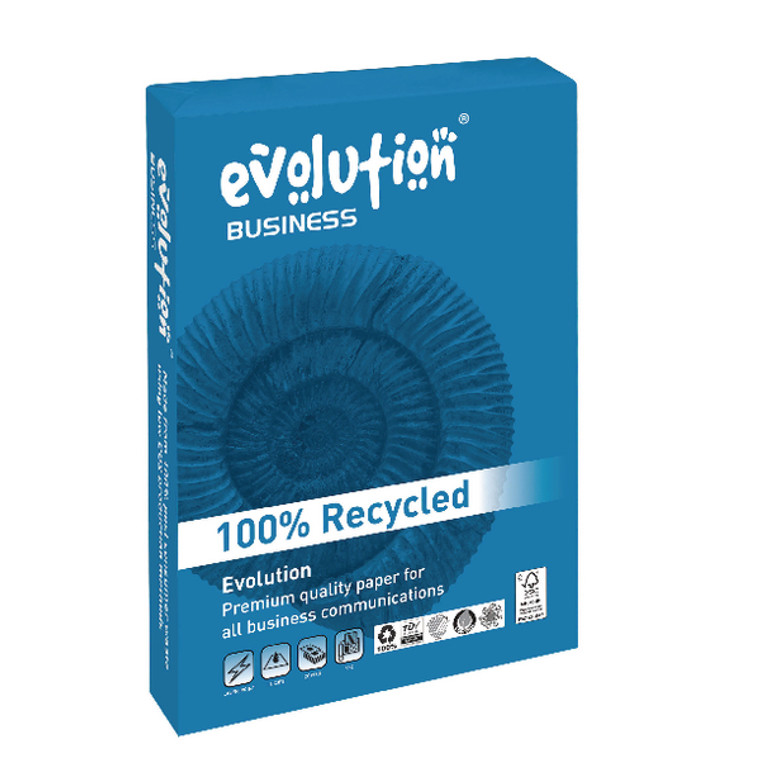 EVO00085 Evolution Business Recycled A3 Paper 80gsm White Ream Pack 500 EVBU4280