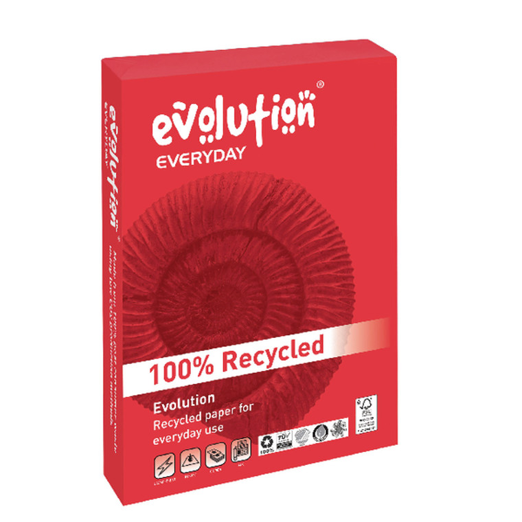 EVO00090 Evolution Everyday Recycled A4 Paper 75gsm White 500 Sheets EVE2175