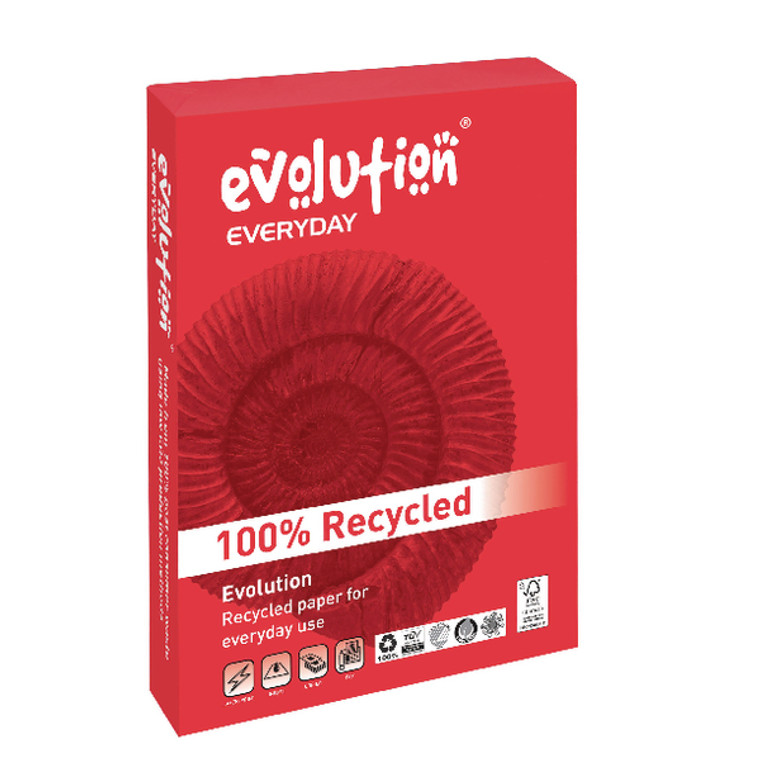 EVO00095 Evolution Everyday Recycled A3 Paper 80gsm White Ream Pack 500 EVE4280