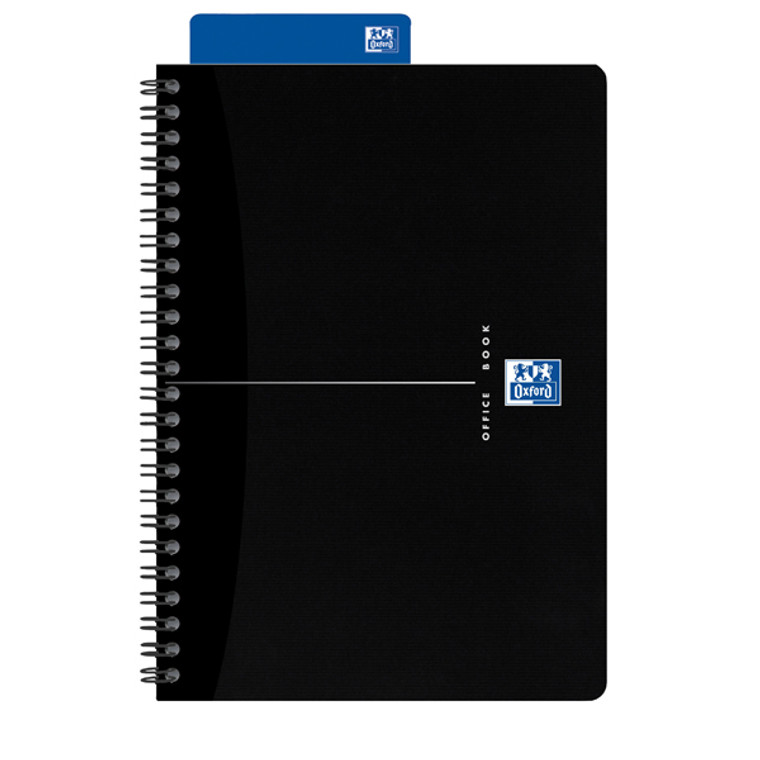 JD66568 Oxford Card Cover Wirebound Notebook A5 Black Pack 5 100103627