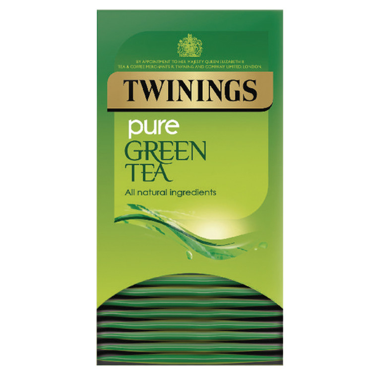 TQ65115 Twinings Pure Green Tea Bags Fresh slightly nutty flavour wih calming aroma Pack 20 F09542