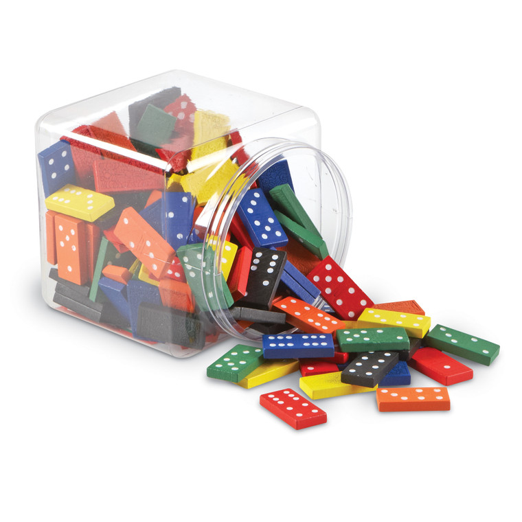 LER0287 Learning Resources Double-Six Wooden Dominoes (Set of 168)