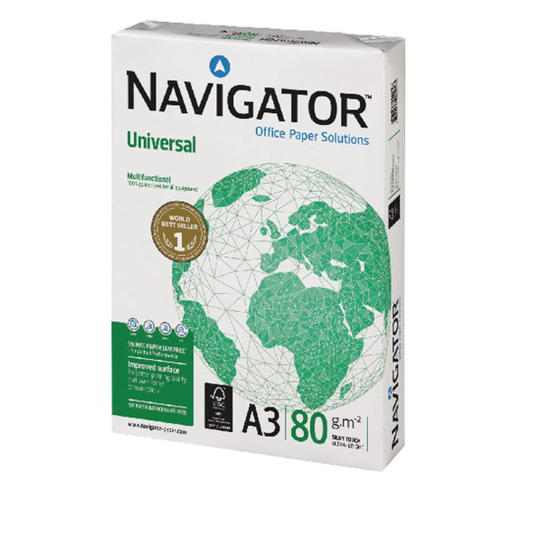 PPR00613 Navigator Universal A3 Paper 80gsm White 500 Sheets NAVA380