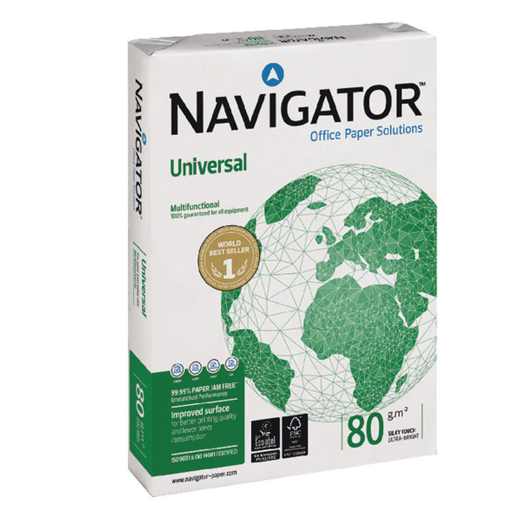 PPR00611 Navigator Universal A4 Paper 80gsm White 500 Sheets NAVA480