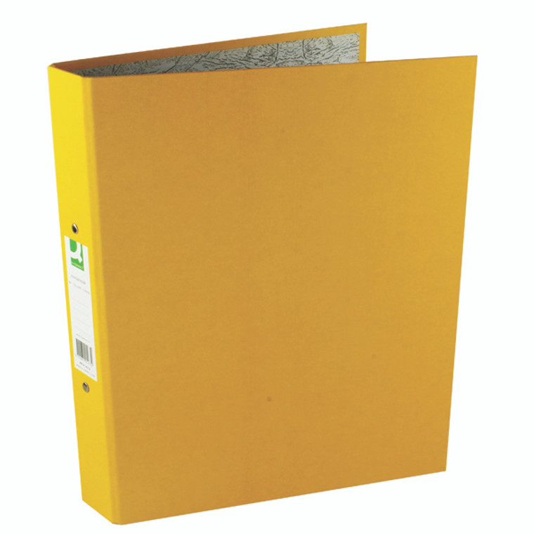 KF01473 Q-Connect 2 Ring 25mm Paper Over Board Yellow A4 Binder Pack 10 KF01473