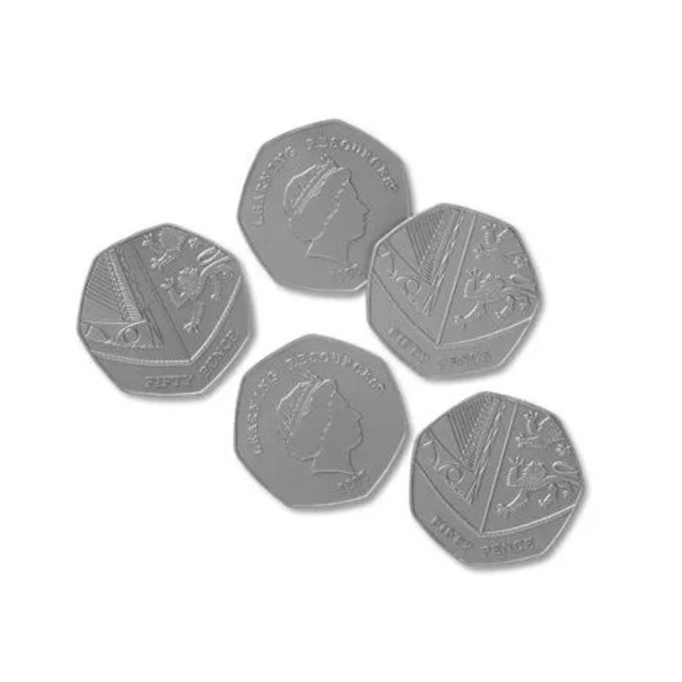 LSP1050-50P Learning Resources Play Money - Fifty Pence Pieces (Set of 100)