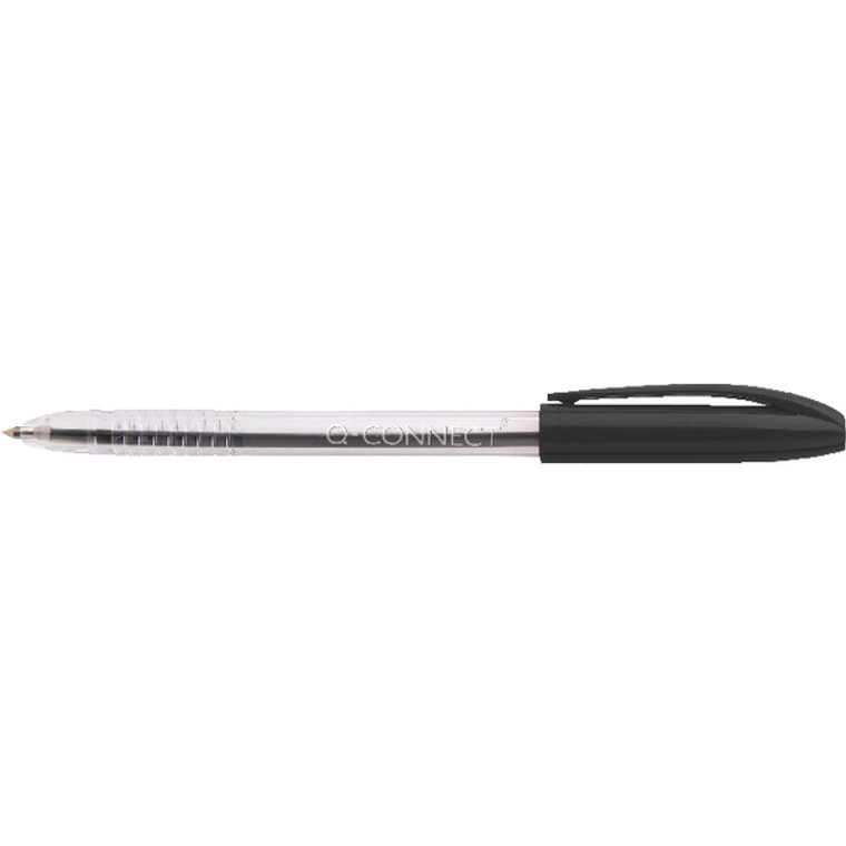 KF02457 Q-Connect Stick Grip Ballpoint Pen Medium Black Pack 20 KF02457