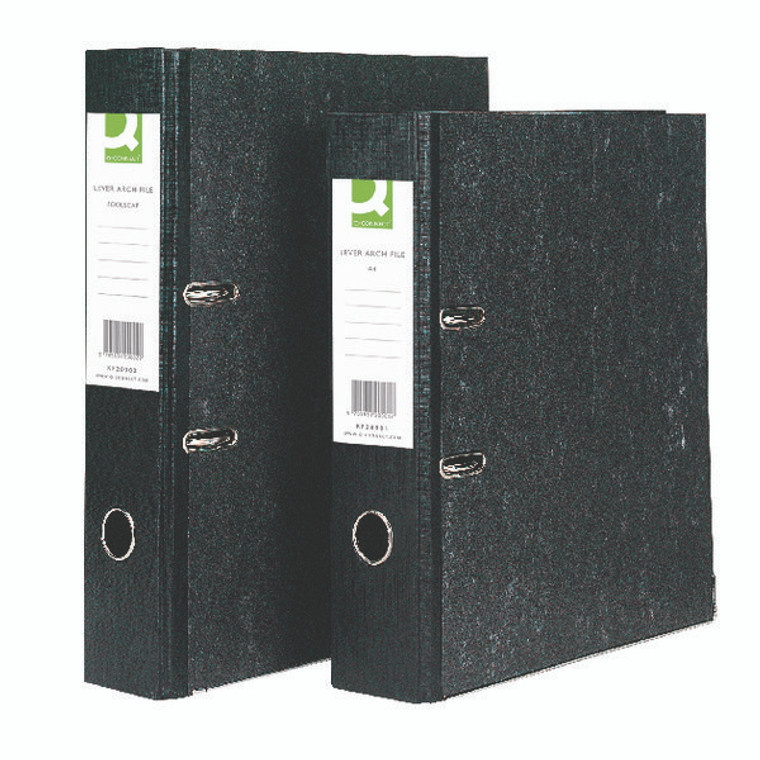 KF20001 Q-Connect Lever Arch File A4 Black Pack 10 KF20001