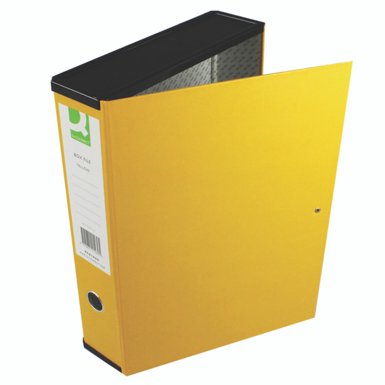 KF01469 Q-Connect 75mm Box File Foolscap Yellow Pack 5 31819KIN0