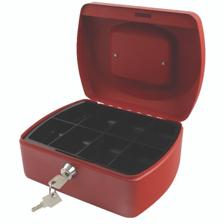KF04249 Q-Connect Cash Box 8 Inch Red KF04249