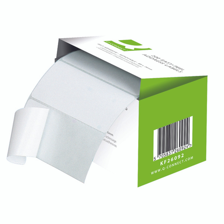 KF26092 Q-Connect Address Label Roll Repositionable Self Adhesive 89mmx36mm White Pack 200 KF26092