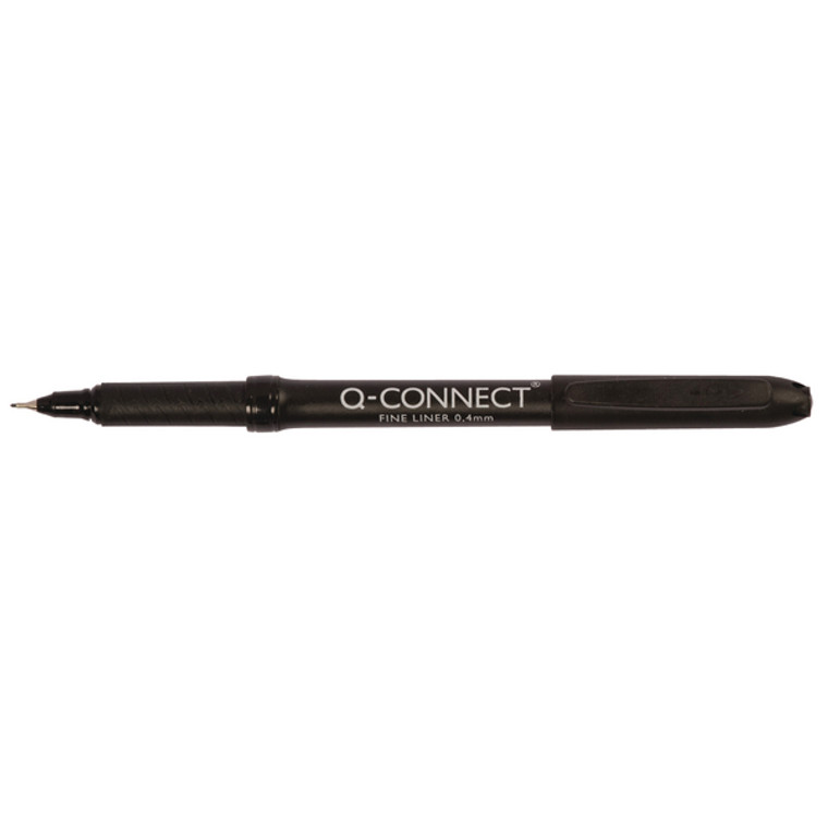 KF25007 Q-Connect Black 0 4mm Fineliner Pen Pack 10 KF25007