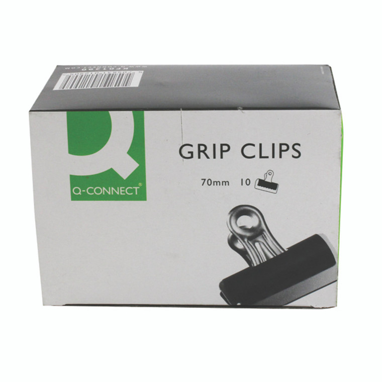 KF01290 Q-Connect Grip Clip 70mm Black Pack 10 KF01290