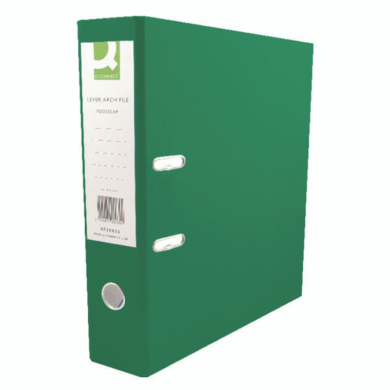 KF20022 Q-Connect 70mm Lever Arch File Polypropylene A4 Green Pack 10 KF20022