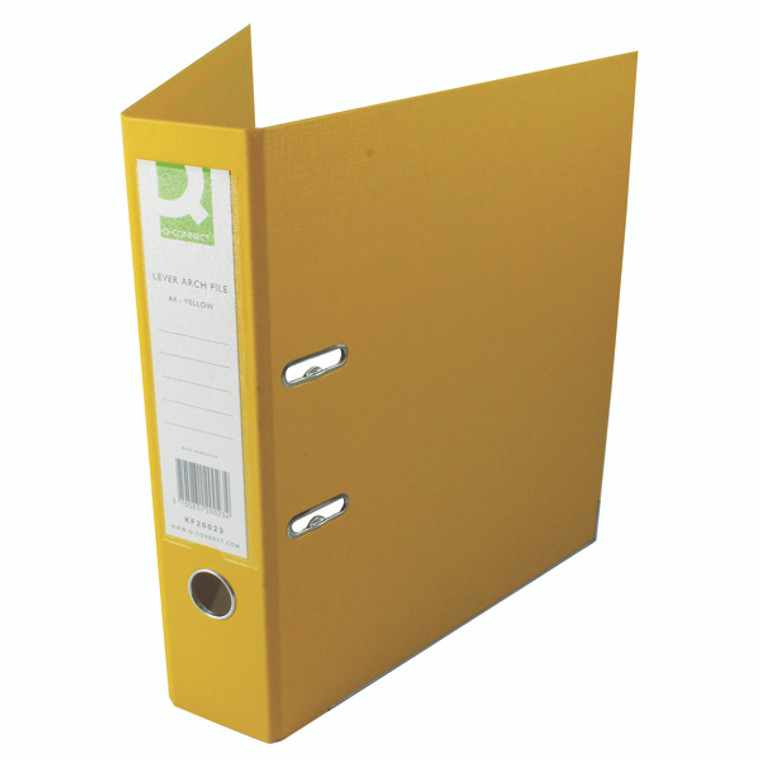 KF20023 Q-Connect 70mm Lever Arch File Polypropylene A4 Yellow Pack 10 KF20023