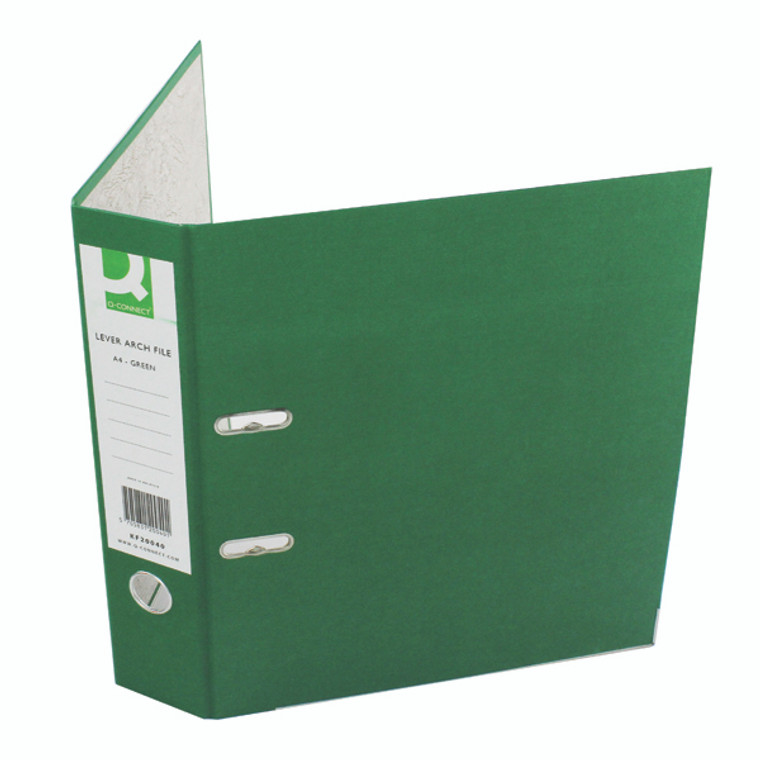 KF20040 Q-Connect Lever Arch File Paperbacked A4 Green Pack 10 KF20040