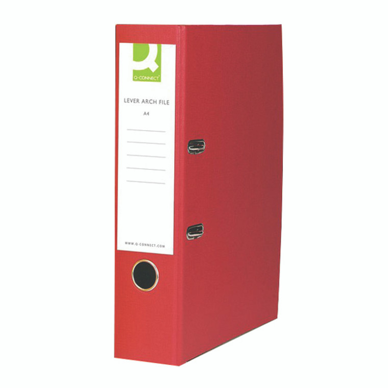 KF20041 Q-Connect Lever Arch File Paperbacked A4 Red Pack 10 KF20041