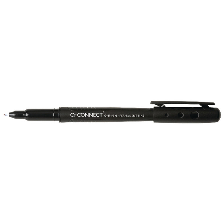 KF01068 Q-Connect OHP Pen Permanent Fine Black Pack 10 KF01068